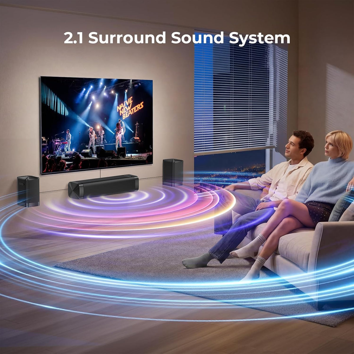 GarageRock Center Channel Speaker Soundbar, Dolby Digital Plus, 3-in-1