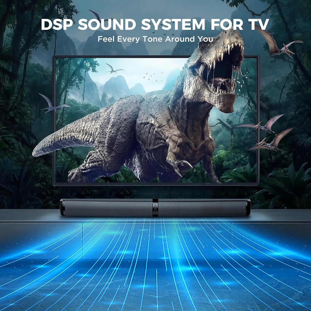 GarageRock Floorstanding Speaker Soundbar for TV, 90W Soundbar, 2-in-1 Detachable Sound Bar for TV, Bluetooth TV Speaker with ARC/Optical/AUX Connect, Home Theater Sound for TV/PC/Projectors/Gift