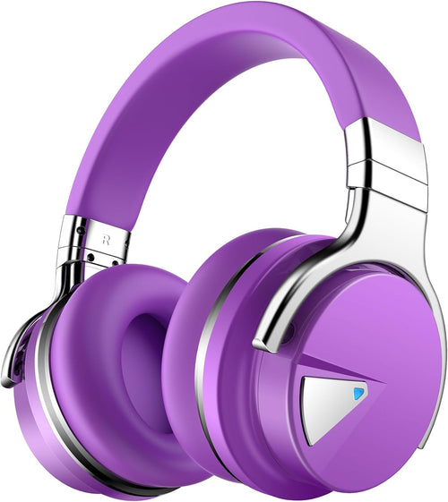 GarageRock E7 Active Noise Cancelling Headphones Bluetooth and Wireless Headphones Over Ear with Microphone Deep Bass, Comfortable Protein Earpads, 30 Hours Playtime for Travel/Work, Black